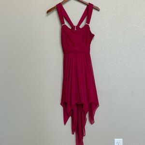 Hailey Logan by Adrianna Papell Raspberry Handkerchief Hem Dress Size 5/6